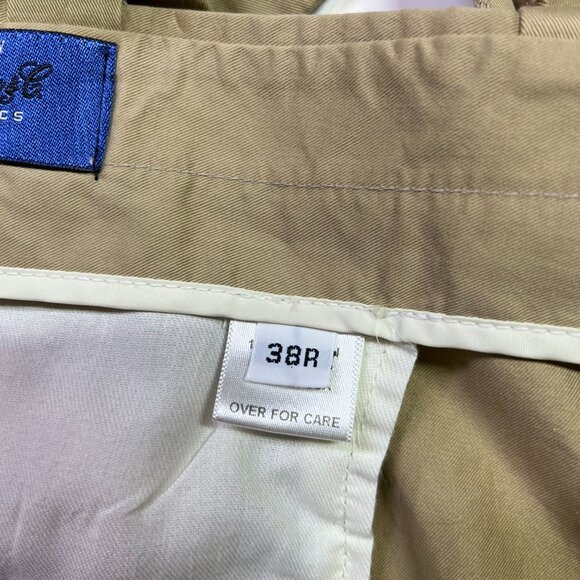Vintage Normandy & Monroe Size 38R Tan Pleat-Front Pants Loro Piana Fabric - Picture 4 of 15